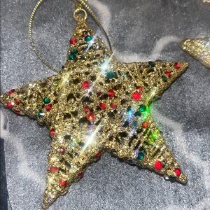 Gold Star Holiday Ornaments